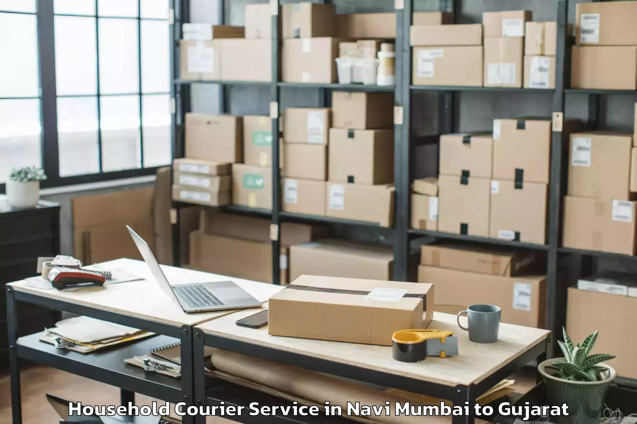 Easy Navi Mumbai to Naliya Household Courier Booking